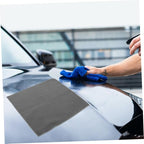 2pcs Grey Microfiber Car Wash Towels 30x30cm Double-Sided Plush Absorbent Cleaning Cloths for Vehicle Drying and Interior Care
