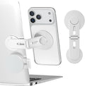 CloudValley Magnetic Phone Laptop Holder Mount, Foldable Hidden Portable Stand for iPhone 17/16/15/14/13 & All Phone, Clamp for Monitor Side, Compatible with Laptop, Desktop, Tesla Model 3/ Y, Silver