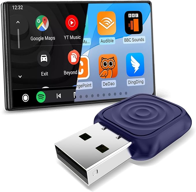 CarlinKit MiNi Ultra Wireless CarPlay & Android Auto Adapter - Plug & Play USB-A/USB-C Upgrade for Wired Cars | Retains OEM Mic, Sound Quality & Controls | OTA Updates
