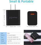 USB Wall Charger, Besgoods 5V 3A Fast Charging Block 3.0 Power Adapter 18W Compatible with Wireless Charger iPhone 16 15 14 Pro Max Galaxy S25 S24 S23 22 21 20 A03s Android Camping Fan Sun Lamp, 2Pack