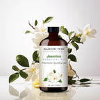 Majestic Pure Essential Oil with Glass Dropper - 100% Pure and Natural - Essential Oils for Diffuser, Aromatherapy, Soap and Candle Making, Jasmine Essential Oil, Jasmine Oil, 4 Fl Oz