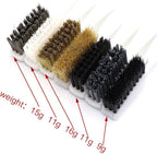 2/6pcs Cleaning Brush Copper Wire Nylon Industrial Tooth Brush Wenwan Bodhi Nuclear Carving Hand Rust Removal Tools,6pcs set,Brown pig hair