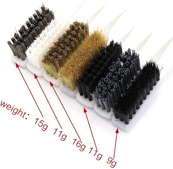 2/6pcs Cleaning Brush Copper Wire Nylon Industrial Tooth Brush Wenwan Bodhi Nuclear Carving Hand Rust Removal Tools,6pcs set,Each has one