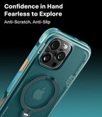 TORRAS Ostand Q3 Air for iPhone 15 Pro Max Case with MagSafe & 360 Magnetic Stand, Dynamic Airbags, Mil-Grade Protection, Camera Control, Shockproof & Stylish Case for iPhone 15 Pro Max 6.7", Blue