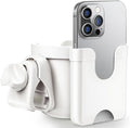 Stroller Cup Holder with Phone Holder, Guiseapue Cup Holder for Walker, Wheelchair/Bike/Rollator/Scooter Stroller Accessories for Uppababy, Nuna, Doona,Baby Travel Essential - White