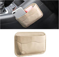 Osilly Car Seat Side Pocket Organizer, PU Leather Pen Phone Sunglasses Holder Tray Pouch Seat Gap Filler, Mini Storage Bag Car Interior Accessories for Auto Seat Door Window Console (Beige)