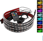 Cabilock Sound Control Car Lighting 7-Color Ambient Lighting Kit for Vehicle Decoration Waterproof LED Strip Lights for Interior and Exterior Use for Parties and Night Drives