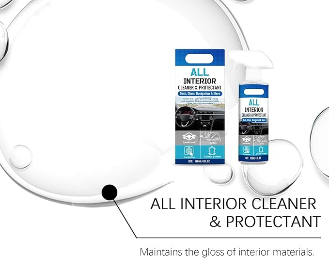 Car Interior Cleaning Care Spray, Easy to Use, Reduces Odor, Maintains Shine(2pcs)