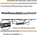 iJDMTOY Clear Lens Xenon White Full LED Front Upper Hood Bulge Insert Replacement Lighting Kit Compatible with Toyota 2014-2021 Tundra