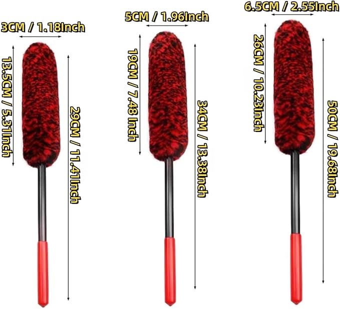 Multifunctional Tire Wheel Detailing Brush Set - Easy Car Wash Tools for Rims and Tires(Large Brush Set)