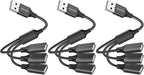 MOGOOD USB 3 Port Splitter Cable, USB Type B Splitter 1 Male to 3 Female USB 2.0 Adapter Power Cord Extension Hub for Charging/Data Transfer/Laptop/Mac
