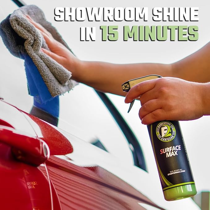 ExoForma Surface Max 16oz Waterless Car Wash & Detail Spray | Instantly Cleans, Shines, and Protects | Advanced Hydrophobic Polymer Formula for Paint, Glass, Chrome & More