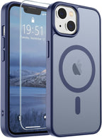SUPFINE Magnetic for iPhone 15 Plus Case & iPhone 14 Plus Case(Compatible with MagSafe)(Military Grade Drop Protection) Slim Translucent with Anti-Fingerprint Phone Case,Lavender Gray