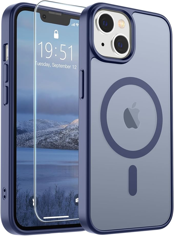 SUPFINE Magnetic for iPhone 15 Plus Case & iPhone 14 Plus Case(Compatible with MagSafe)(Military Grade Drop Protection) Slim Translucent with Anti-Fingerprint Phone Case,Lavender Gray