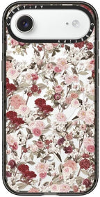 CASETiFY Impact iPhone Air Case [Slim/Compatible with Magsafe / 8.2 ft. 4X Military Grade Drop Protection] - Vintage Flower Monday - Clear Black