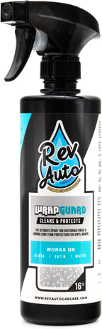 Rev Auto Wrap Guard - Cleans, Hydrates & Protects Car Vinyl | Vinyl Wrap Cleaner for Cars | Made for Gloss, Satin, Matte, Chrome, Printed & More - (16 Fl Oz)