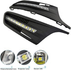 iJDMTOY Xenon White LED Daytime Running Lights Compatible With Volkswagen: 2011-2014 MK6 Jetta, OEM Fit DRL Bezel Assembly Powered by (9) High Power LED Lights Each Lamp