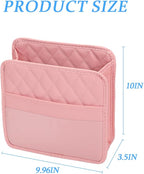 Car Seat Back Organizer, Leather Multipurpose Collapsible Vehicle Backseat Hanging Bag, Portable Automotive Interior Seat Storage Organizer, Universal for SUV RV Truck (Pink)