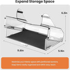 Under Screen Storage Box for Tesla Model Y Juniper 2025 26, Magnetic Hideable Center Console Organizer Tray for Tesla Model 3 Highland 2024 25, with Anti-Slip Silicone Pad, New Model Y 3 Accessories