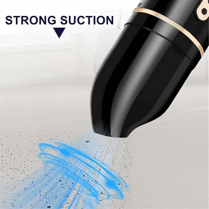 Cordless Handheld Car Vacuum Cleaner with High Power Rechargeable Battery, for Home, Office and Car Interior Cleaning (Color : Black)