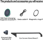 Car Phone Holder for 2024 2025 2026 Toyota Land Cruiser LC250 Accessories Apply to 8/12.3 Inch Touch Screen 15W Fast Wireless Charger Screen Fixed Clip Cell Phone Mount Hands-Free