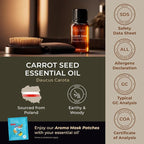 100% Pure Carrot Seed Essential Oil - 0.34 Fl Oz - Carrot Seed Oil for Hair, Skin, Diffuser, Aromatherapy & DIY Candle Making Scent