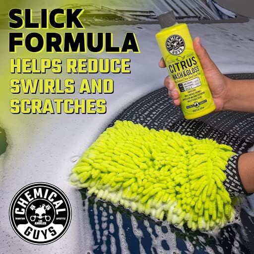 Chemical Guys CWS21216BK Car Wash Detailing Bucket, Mitt & Accessories Bundle (6 Items) Featuring HydroSuds Ceramic SiO2 Shine High Foaming Car Wash Soap, 16 oz - for Cars, Trucks, SUVs, RVs & More