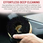 HI-TECH 5” Wood Block Brush – Carpet & Upholstery Shampoo Tool for Rotary Buffers & Polishers – Medium Soft Bristles – Auto Detailing, Home, Office Cleaning