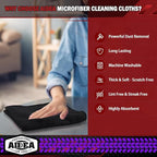 AIDEA Microfiber Cleaning Cloth Black 10PK, Microfiber Towels for Cars, Premium Wash Cloths, Dusting Cloth Lint Free Cleaning Rags for SUVs, House, Kitchen, Window, Cleaning Supplies12×12"