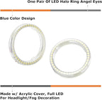 iJDMTOY 72-75mm Size Ultra Blue LED Halo Ring Lighting Kit for Automotive Accent/Ambient or Retrofit Decoration