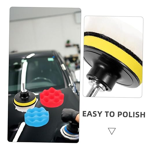2 Sets Polishing Pads for Drill Versatile Buffing Sponge Kit for Car Waxing and Detailing Drill Attachment Wear Resistant High Efficiency Cleaning and Polishing