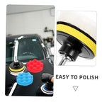 2 Sets Polishing Pads for Drill Versatile Buffing Sponge Kit for Car Waxing and Detailing Drill Attachment Wear Resistant High Efficiency Cleaning and Polishing