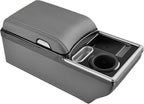 Coverado Center Console, Universal Bench Seat Center Console, Truck Back Seat Car Organizer with Cup Holder, Rear Central Car Armrest Box with Storage, Gray
