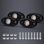 4 Pods LED Rock Lights Purple Neon Underglow Light Kits for Car ATV UTV SUV Boat Underbody Glow Trail Rig Lights Waterproof (Purple)
