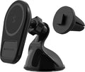 Scosche MQ5WDV-1 MagicMount Pro Charge5 Window/Dash/Vent 15W Magnetic, Qi-Certified, Wireless Charging Phone Mount, Cell Phone Holder for Car Compatible with MagSafe, iPhone, Galaxy and Qi Devices