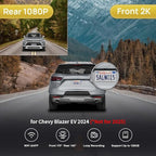 Fitcamx Front 2K+Rear 1080P Dash Cam for 2024 Chevy Blazer EV LT RS (HD2-D1300) with Auto-Dimming, OEM Style, Dual HD Video, Built-in WiFi & APP, Loop Recording, G-Sensor, Easy to Use, 64GB Card