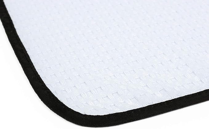 The Rag Company - Dry Me A River - Professional Korean 70/30 Blend Microfiber Waffle-Weave Drying & Detailing Towels, Soft Suede Edges, 390GSM, 26in x 59in, White