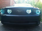 iJDMTOY 7-Color RGB LED Halo Ring Lighting Kit Compatible with 2005-2012 Ford Mustang Reflector Halogen Front Road Illuminating Light Retrofit w/Adjustable Setting