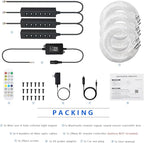 AKEPO 3.2W 6-Hole RGB Headliner Starlight Kit, APP Control Colorful Color Chasing 9.8ft 1080pcs*0.75mm/0.03in Optical Fiber Sound Activated Fiber Optic Lights for Car and Home