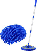 TORVA 41" Car Cleaning Brush with Telescopic Handle Aluminum Alloy Long Rod, Chenille Microfiber Car Wash Mop for Washing Caravan Van Truck Boat RV Roof, Soft Head Duster Clean Product