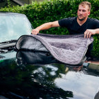 Stoner Car Care 95142 Extra Large Premium Microfiber Blend Car Drying Towel Highly Absorbant Lint Free Double Layer and Tagless, Gray, 900 GSM, 30x36