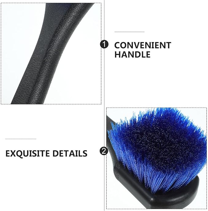 2pcs Tire and Wheel Cleaning Brush Set Stiff Bristles Long Handle for Car and Motorcycle Rim Detailing, Heavy-Duty Tire Scrubber Tool for Automotive Wheel Care