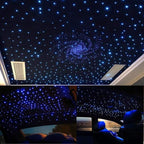 AKEPO Upgraded Car Home APP Fiber Optic Lights kit RGBW Twinkle + Music Effect Star Ceiling Sky Light, Optical Fiber Cable 450 Strands 0.03in/0.75mm 9.8ft/3m+ 28key RF Remote Control