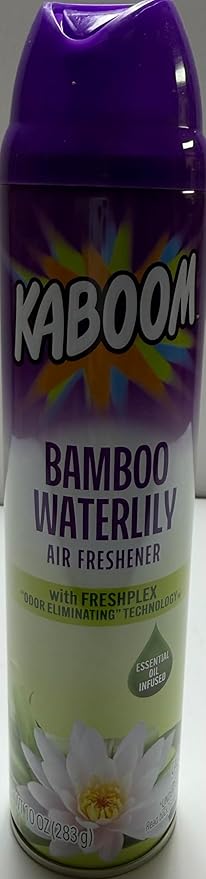 Wizard kaboom | Odor Neutralizer & Air Freshener with freshplex "odor eliminating" technology - 10 Oz. Bamboo waterlily (Pack of 4) (Packaging May Vary)