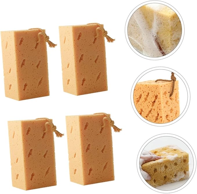 Cabilock 4pcs Auto Car Cleaning Beauty Waxing Sponge Car Wash Sponges Absorbent Cleaning Tools
