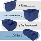 MIU COLOR Trunk Organizer for Car, Car Organizer, Sturdy Trunk Organizer for SUV, Non-Slip Bottom, Storage Organizer for Sedans, Van, Jeep, Grocery, Large 3 Compartments, Blue 32"×13"×10.6"
