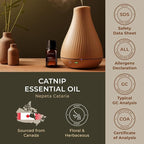 100% Pure Catnip Essential Oil - 0.34 Fl Oz - Catnip Oil for Hair, Skin, Diffuser, Aromatherapy & DIY Candle Making Scent