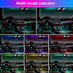 Car Interior LED Light Kit, 14-in-1 Ambient Lighting Strips, RGB Optical Fiber, Multiple Colors