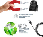 Wireless Backup Camera,1080P HD Magnetic Rear View Camera for Truck/RV/Trailer, Works with CarPlay & Android Auto/in‑Dash Screen, No‑Drill Install, Rechargeable Battery, Night Vision, IP68