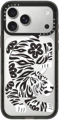 CASETiFY Impact iPhone 17 Pro Max Case [Slim/Compatible with Magsafe / 8.2 ft. 4X Military Grade Drop Protection] - Silver Tiger - Clear Black